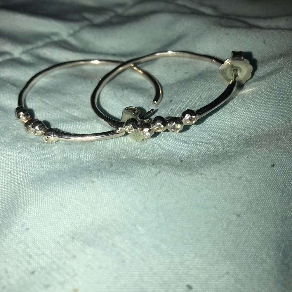 Silver hoop earrings